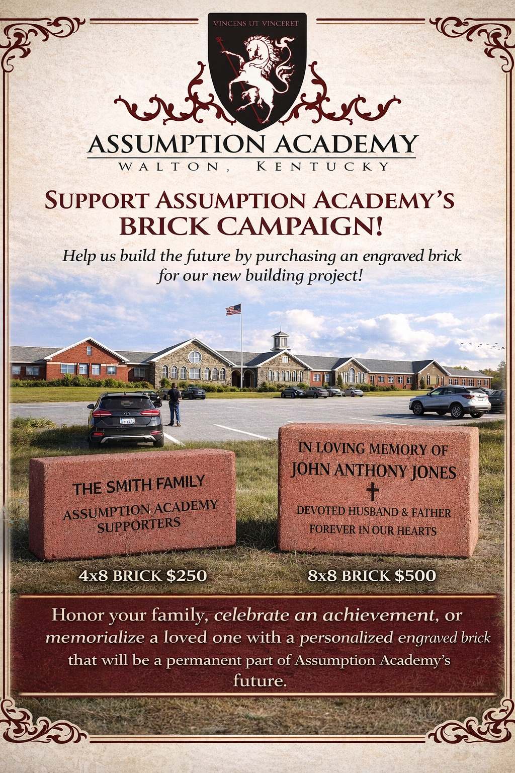 Commemorative brick campaign flyer