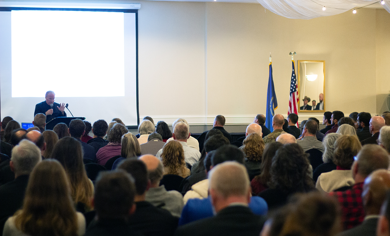 Fr. Stanich addresses the crowd
